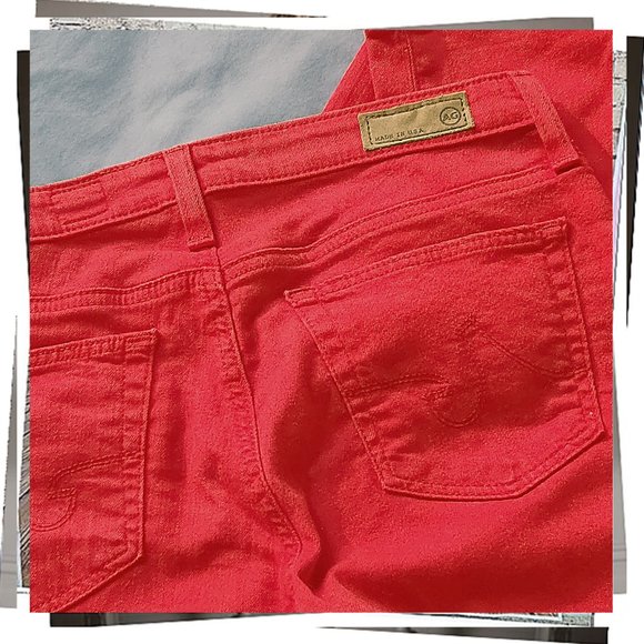 Red Slim Straight Leg Stevie Ankle Jeans (26) by Ag Adriano Goldschmied - Picture 5 of 7